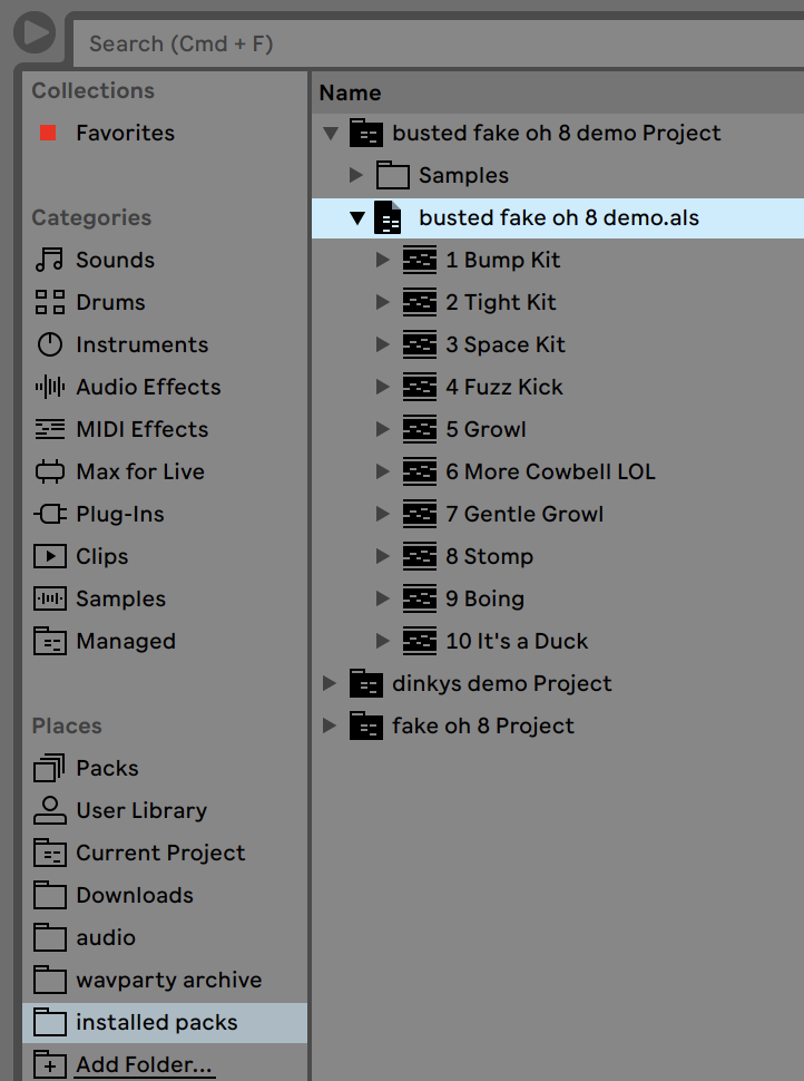 ableton live packs files